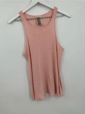 Free People Peach Basic Tank Top Size Medium Boho thumbnail 2