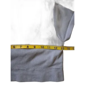 Aerie Superchill Seamless Lace Cap Sleeve Bra Top light blue ribbed knit M thumbnail 6