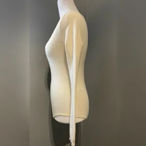 Vici Collection Cream Slim-Fit Ribbed Henley Bodysuit/Tee thumbnail 3