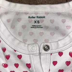 Roller Rabbit Preppy Pink Hearts m Cotton Pants and Henley Pajamas Set XS thumbnail 5