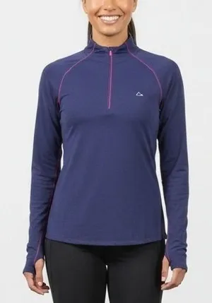 Paradox Merino Blend 1/4 Zip Base Layer Top M Women Blue‎ Athletic Drirelease thumbnail 1