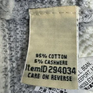 LL Bean Cashmere Cotton Cardigan Size M Gray White Preppy Capsule Outdoorsy thumbnail 4