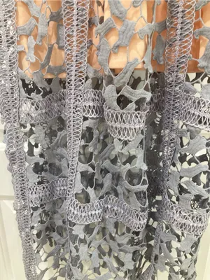 Elliatt Light Grey Lace Maxi Dress with Nude Lining thumbnail 5