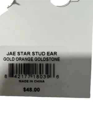 Kendra Scott Jae Star Gold Orange Sandstone Stud Earrings Gold Tone thumbnail 3