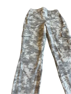 Spanx Green White Camo Cargo Pants Skinny Zip Fly Utility Tapered Large Women's thumbnail 5