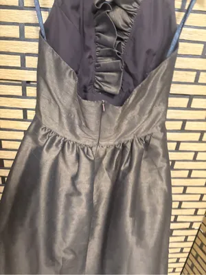 Alfred sung brown ruffle halter dress size 8 thumbnail 5