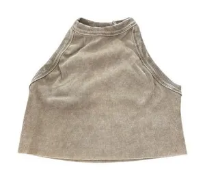 Free People Movement Crop Tank Top Ribbed Halter Olive Green M‎ thumbnail 1