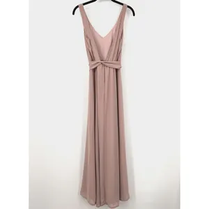 Show Me Your Mumu Jenn Maxi Bridesmaids Formal Dress Soft Beige Chiffon Sz Small thumbnail 2