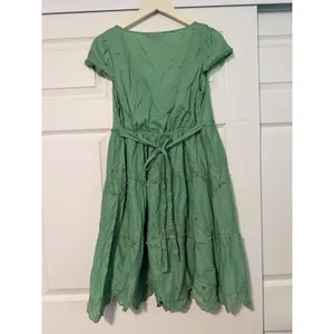 BCBGMaxAzria BCBG Voile Celedon Eyelet Sundress Peasant‎ Bohemian Dress Spring thumbnail 2