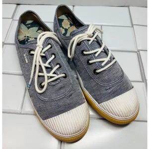 Toms Carmel Sneakers Womens Size 8 Blue Good Distressed Majolica Canvas thumbnail 2