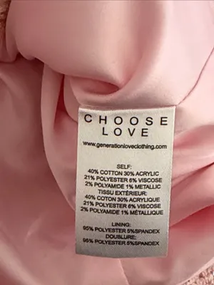 Generation Love Pink Tweed Blazer Size Small | Gold Chain Details thumbnail 8
