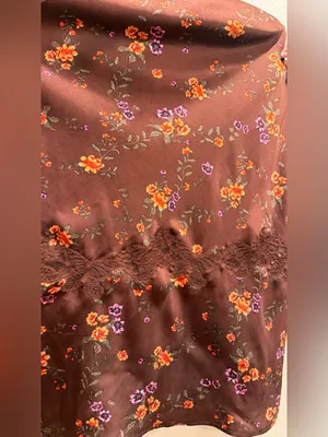 Free People Butterfly Babe Burgundy Floral Satin Lace-Trim Maxi Dress thumbnail 13