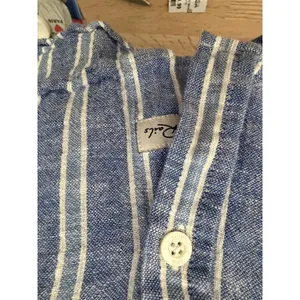 Rails Charli Shirt Womens Large Linen Blend Lake View Stripe Button Blue KKK10-2 thumbnail 3