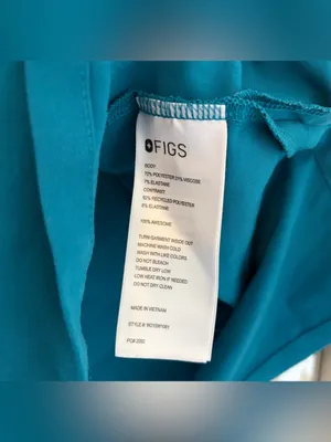 Figs Scrub Top Women Technical Collection Hidden Button Front Size XXL Blue thumbnail 4