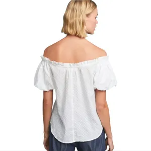 Anthropologie -1679 Maeve Sojourner Off-The-Shoulder Top‎ White Women's size 4 thumbnail 6