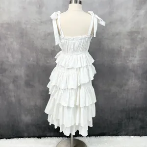 Idem‎ Ditto Womens Sun Dress Small Cotton Tiered Ruffle Cottagecore Coquette thumbnail 7