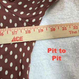 Vintage‎ Jeffrey & Dara 10 Brown Polka Dot Midi Dress Classic Swing Bib Pleated thumbnail 8