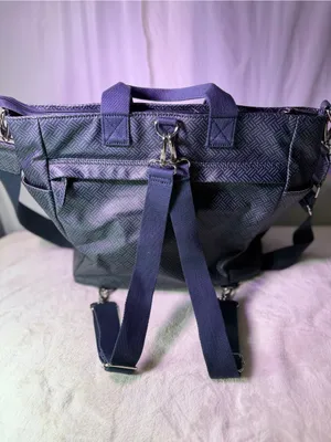 Pottery Barn Purple Textured Tote Backpack thumbnail 4