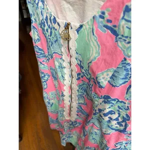 Lilly Pulitzer Cathy shift dress vibrant pink, blue, and teal women's 14 thumbnail 3