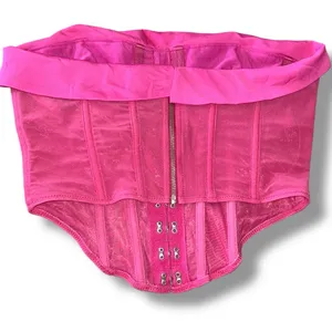 White Fox Hope Pink Mesh Corset Tube Top Size S A23 thumbnail 4