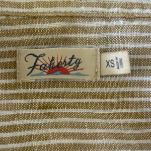 faherty beige striped 100% linen button down dress thumbnail 6