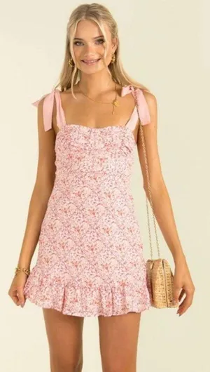Pink Floral Dress thumbnail 1