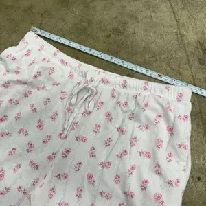 Vintage pointelle coquette rose floral ruffled pj pants thumbnail 4