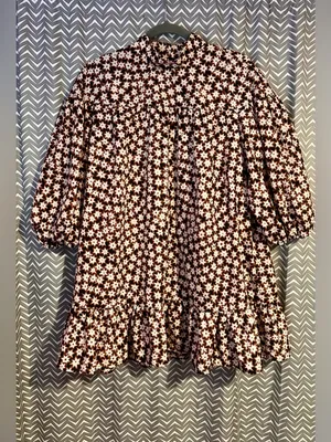 Anthropologie | Long-Sleeve Mock-Neck Swing Mini Dress, M thumbnail 4