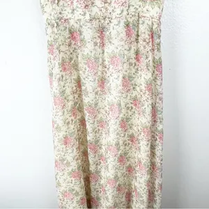 AMERICAN VINTAGE Floral Lace Trim Tie Shoulder Straps Back Zipper Maxi Dress 7/8 thumbnail 7
