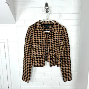 House Of Harlow Houndstooth Knit Cropped Jacket Size S thumbnail 2