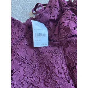 NWT ASTR The Label Lace Dress Size M Wine Cold Shoulder Floral Crochet Cocktail thumbnail 3