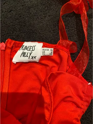 Princess Polly Red Bow Strap Bodysuit thumbnail 4
