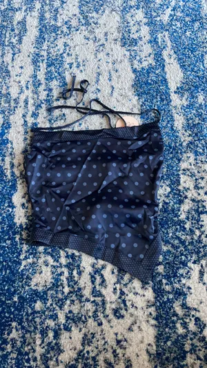 Camila Coelho Pauleta Top in Navy Polka Dot thumbnail 5
