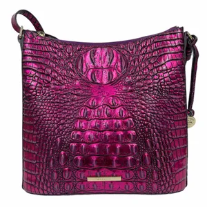 Brahmin Katie Crossbody Bag Metallic Pink Leather Crocodile thumbnail 8