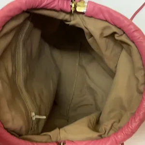 Vintage Valley Girl Pink Leather‎ Clam Shell Crossbdy Bag A27 thumbnail 6
