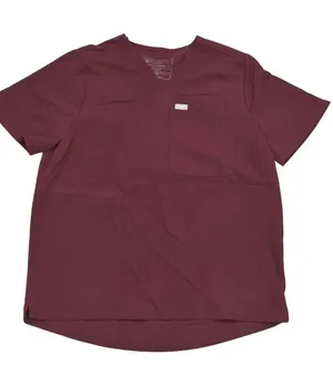 Figs Burgundy Technical Collection Medical Scrub Top With V-Neck & Pocket M thumbnail 1