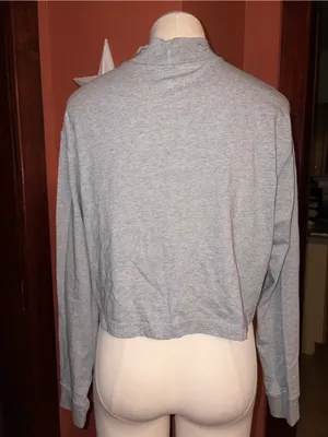 Nike rhinestone Gray Cropped Long-Sleeve Mock Neck Top thumbnail 7