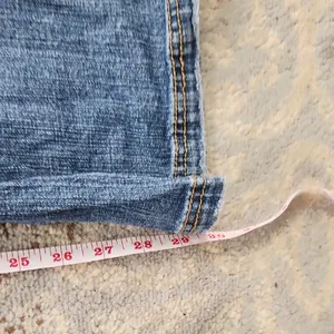 D Jeans Floral Embroidered Y2K Denim Jeans Blue Pink 30 thumbnail 6