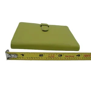 Genuine Leather Card ID Holder Photos Small Wallet Lime Green 4x3" Pocket Wallet thumbnail 8
