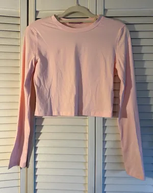 Pink Long Sleeve Edikted Crop Top thumbnail 1