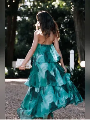 Petal & Pup Bloom Straplessy Maxi Dress in Green XS thumbnail 5