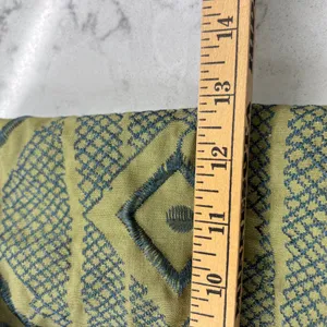 Boho Olive Green Geometric Woven Tote Bag with Beaded‎ Tassel Charm thumbnail 10