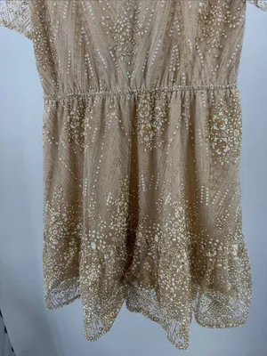 Southern Fried Chics sheer overlay glitter mini dress XL sparkly feminine party thumbnail 4