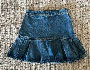 rescue me pleat denim mini skirt thumbnail 1