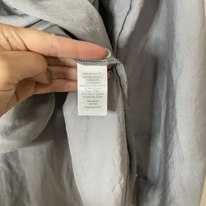 Anthropologie Maison d'amelie gray button front long sleeve blouse top large thumbnail 3