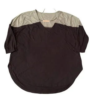 We The Free People Size S Womens Two Tone V Neck Oversized Baseball Tee Top Boho thumbnail 1