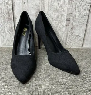 IDIFU IN4 Classic Pointed Toe Shoes Womens Size 7.5 High Heels Pumps Black Suede thumbnail 1