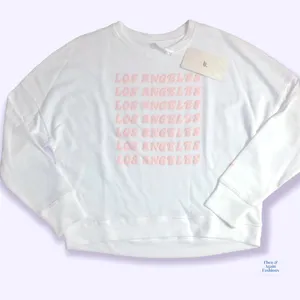 Fabletics White Pink Sweatshirt Size Med NWT thumbnail 11
