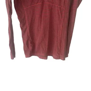 Columbia Women's Size Medium Pink Grey Striped‎ Half Zip Sweater thumbnail 3