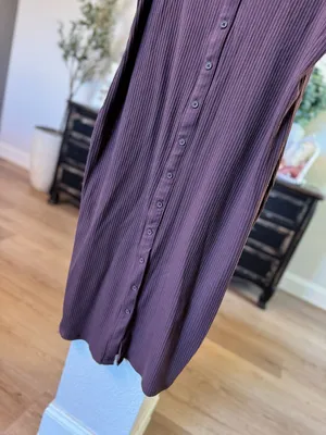 A New Day Women's Ribbed Button-Front Midi Tank Dress thumbnail 4